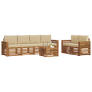 Udendørs sofagruppe 7 pcs Naturlig og Beige Massivt Akacietræ