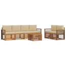Udendørs sofagruppe 7 pcs Naturlig og Beige Massivt Akacietræ