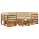 Udendørs sofagruppe 7 pcs Naturlig og Beige Massivt Akacietræ