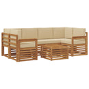 Udendørs sofagruppe 7 pcs Naturlig og Beige Massivt Akacietræ