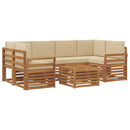 Udendørs sofagruppe 7 pcs Naturlig og Beige Massivt Akacietræ
