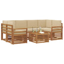 Udendørs sofagruppe 7 pcs Naturlig og Beige Massivt Akacietræ