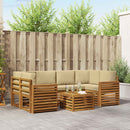 Udendørs sofagruppe 7 pcs Naturlig og Beige Massivt Akacietræ