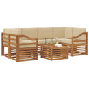 Udendørs sofagruppe 7 pcs Naturlig og Beige Massivt Akacietræ