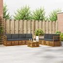 Sofasæt med pude 8 pcs Naturlig og Antracit Massivt Akacietræ