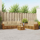 Sofasæt med pude 8 pcs Naturlig og Beige Massivt Akacietræ