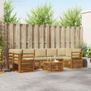 Udendørs sofagruppe 8 pcs Naturlig og Beige Massivt Akacietræ