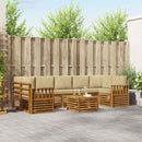 Udendørs sofagruppe 8 pcs Naturlig og Beige Massivt Akacietræ