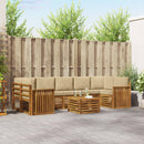 Udendørs sofagruppe 8 pcs Naturlig og Beige Massivt Akacietræ