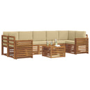Udendørs sofagruppe 8 pcs Naturlig og Beige Massivt Akacietræ