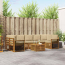 Udendørs sofagruppe 8 pcs Naturlig og Beige Massivt Akacietræ