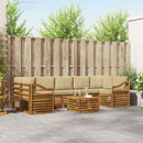 Udendørs sofagruppe 8 pcs Naturlig og Beige Massivt Akacietræ