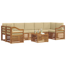 Udendørs sofagruppe 8 pcs Naturlig og Beige Massivt Akacietræ