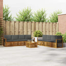 Sofasæt med pude 9 pcs Naturlig og Antracit Massivt Akacietræ