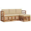 Udendørs sofagruppe med pude 4 pcs Naturlig og Beige