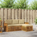 Udendørs sofagruppe med pude 4 pcs Naturlig og Beige