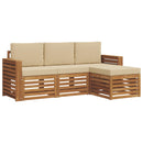 Udendørs sofagruppe med pude 4 pcs Naturlig og Beige