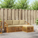 Udendørs sofagruppe med pude 4 pcs Naturlig og Beige