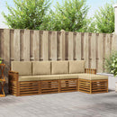 Udendørs sofagruppe med pude 5 pcs Naturlig og Beige