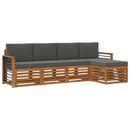 Udendørs sofagruppe med pude 5 pcs Naturlig og Antracit