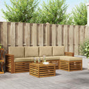 Udendørs sofagruppe med pude 6 pcs Naturlig og Beige