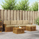Udendørs sofagruppe med pude 6 pcs Naturlig og Beige