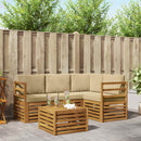 Udendørs sofagruppe med pude 5 pcs Naturlig og Beige