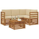 Udendørs sofagruppe med pude 5 pcs Naturlig og Beige
