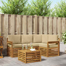 Udendørs sofagruppe med pude 5 pcs Naturlig og Beige