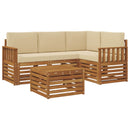 Udendørs sofagruppe med pude 5 pcs Naturlig og Beige