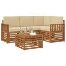 Udendørs sofagruppe med pude 5 pcs Naturlig og Beige