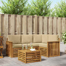 Udendørs sofagruppe med pude 5 pcs Naturlig og Beige