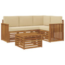 Udendørs sofagruppe med pude 5 pcs Naturlig og Beige