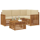 Udendørs sofagruppe med pude 5 pcs Naturlig og Beige