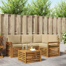 Udendørs sofagruppe med pude 5 pcs Naturlig og Beige