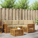 Udendørs sofagruppe med pude 5 pcs Naturlig og Beige