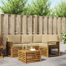 Udendørs sofagruppe med pude 5 pcs Naturlig og Beige