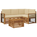 Udendørs sofagruppe med pude 5 pcs Naturlig og Beige