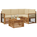 Udendørs sofagruppe med pude 5 pcs Naturlig og Beige
