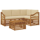 Udendørs sofagruppe med pude 5 pcs Naturlig og Beige