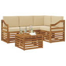 Udendørs sofagruppe med pude 5 pcs Naturlig og Beige