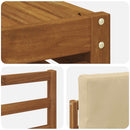 Sektionalsofa sæt 6 pcs Naturlig og Beige Massivt Akacietræ