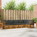 Sektionalsofa sæt 6 pcs Naturlig og Antracit Massivt Akacietræ