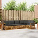 Sektionalsofa sæt 6 pcs Naturlig og Antracit Massivt Akacietræ