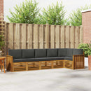 Sektionalsofa sæt 6 pcs Naturlig og Antracit Massivt Akacietræ