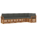 Sektionalsofa sæt 6 pcs Naturlig og Antracit Massivt Akacietræ