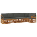 Sektionalsofa sæt 6 pcs Naturlig og Antracit Massivt Akacietræ