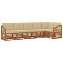 Sektionalsofa sæt 6 pcs Naturlig og Beige Massivt Akacietræ