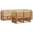 Sektionalsofa sæt med pude 7 pcs Naturlig og Beige