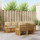 Sektionalsofa sæt med pude 7 pcs Naturlig og Beige
